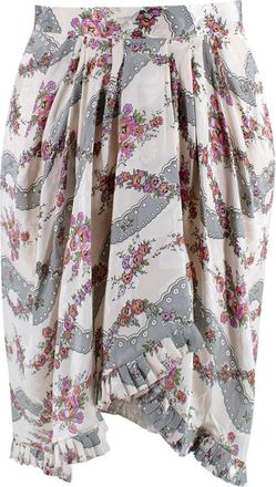 Isabel Marant Floral Print Ruched Asymmetric Skirt Size XXS
