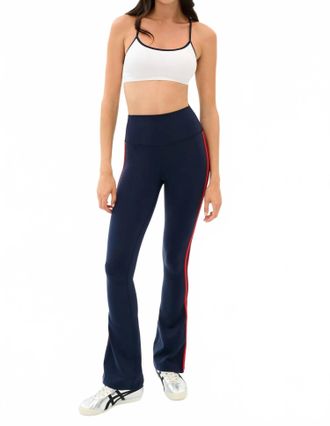 SPLITS59 Raquel High Waist Supplex Flare Pants In Indigo Lotus Red