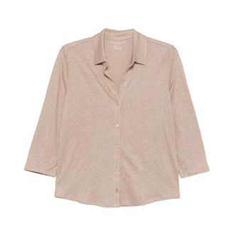Majestic Filatures Majestic Filatures, Shirts, female, Beige, Size: L Camicia con bottoni