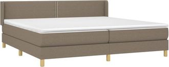 vidaXL Vidaxl - Cama Box Spring Con Colch&oacute;n Tela Gris Taupe 200x200 Cm
