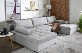 Collection Ab Wohnlandschaft »Josy U-Form, B: 307 cm« mit Bettfunktion & Bettkasten, Federkern