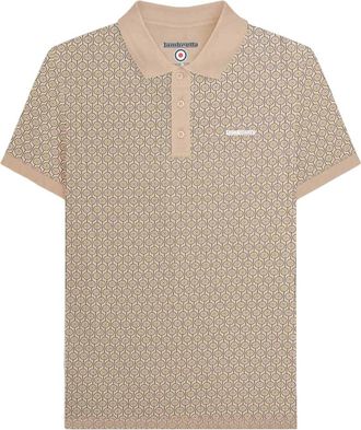 Lambretta Heren AW24 Geometrisch Poloshirt (Steen)