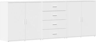 vidaXL Aparadores 3 uds madera contrachapada blanco Vidaxl