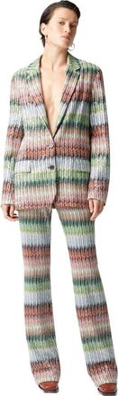Missoni Flared Trousers In Gradient Zig Zag Knit With Sequins in Multicoloured at Nordstrom, Size 42 It