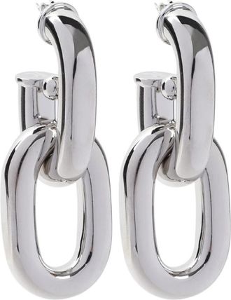 Paco Rabanne Zilveren Double XL Link Oorbellen - Dames - Oorbellen - Grijs - ONE Size - Accessoires