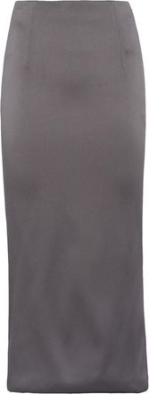 Prada satin midi skirt - women - Nylon - 40 - Grey