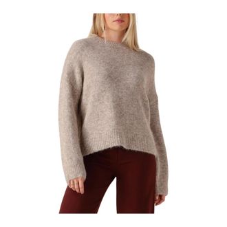 Object Object, Truien & Vesten, Dames, Beige, XL, Polyester, Beige Gebreide Pullover voor Vrouwen