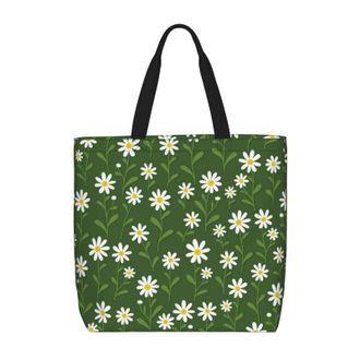 Generic Canvas Tote Bag Cute Flower Print Travel Tote Bag Large Capacity Folding Beach Travel Bags, For Christmas, Holiday, Birthday, School, Work