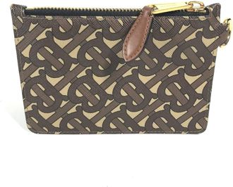 Burberry Brown Leather Pvc Coin Purse/Coin Case (Pre-Owned)