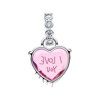 Pandora I Love You Mom Dangle Charm - Dames - Kettingen - Roze - ONE Size - Accessoires
