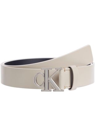 Calvin Klein Jeans Lederg&uuml;rtel CALVIN KLEIN JEANS MONO PLAQUE LTHR BELT 30MM, Damen, Gr. 75, beige (crockery), Rindsleder, unifarben, G&uuml;rtel Lederg&uuml;rtel, mit Logoschnall