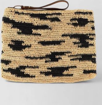 Ibeliv raffia crochet clutch bag