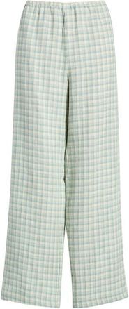 Reformation Lilah Check Print Wide Leg Linen Pants in Zephyr Check at Nordstrom, Size X-Small