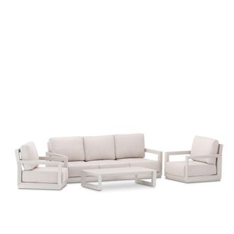 Kerama Conjunto de jard&iacute;n 5 plazas de aluminio beige