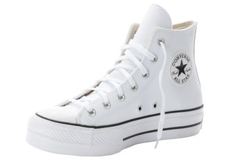 Converse Sneaker CONVERSE CHUCK TAYLOR ALL STAR LEATHER PLATFORM, Damen, Gr. 38, weiss (wei&szlig;, wei&szlig;), Leder, Schuhe Sneaker, Sneaker aus weichem Leder