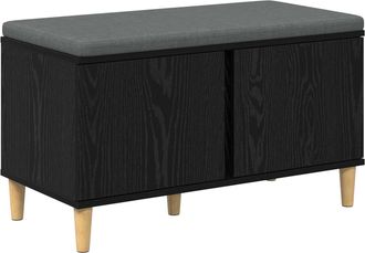 vidaXL Banco De Entrada Con Coj&iacute;n Roble Negro 80 X 38 X 46 Cm Vidaxl