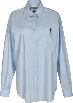 Moschino Stijlvol Shirt - Dames - Overhemden - Blauw - L - Overhemden