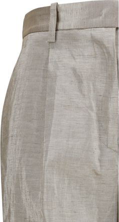 Forte_Forte Womens Trousers Lurex Tweed Beige Polyester