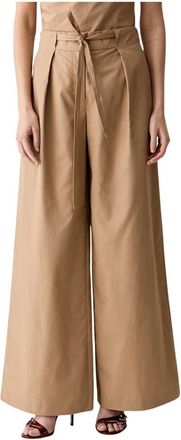 Karl Lagerfeld Wijde broek - Dames - Wijde Broeken - Beige - M - Katoen - Broeken
