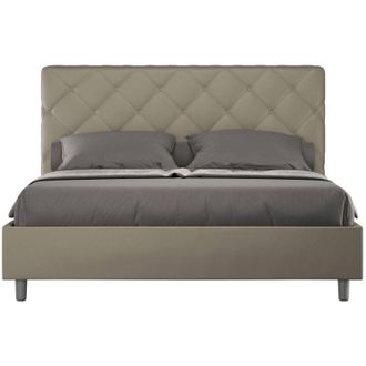 Itamoby Itamoby - Letto matrimoniale con rete imbottito 160x190 similpelle cappuccino Priya