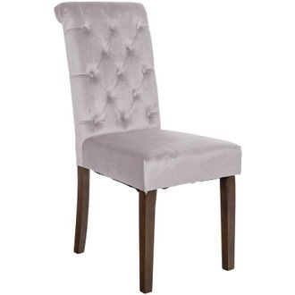 Clp Silla de comedor Lisburn Gris Terciopelo