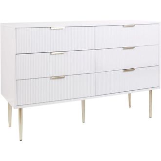 Beliani Cassettiera in MDF bianco 2 cassetti Gambe in metallo e maniglie Soho