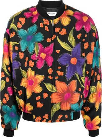 Saint Laurent Teddy Fleurs cr&ecirc;pe jasje