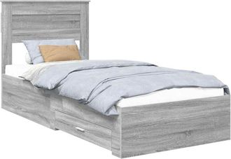 vidaXL Estructura De Cama Gris Sonoma 90 X 190 Cm Madera De Ingenier&iacute;a Vidaxl