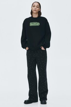 H&M Oversized Print-motif Sweatshirt in Black/billie Eilish at Nordstrom, Size Xx-Large