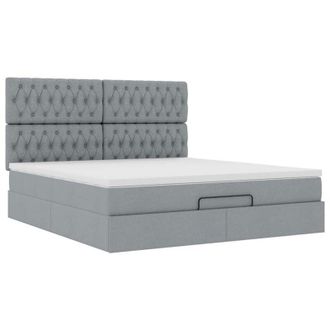 vidaXL Vidaxl - Estructura De Cama Otomana Colch&oacute;n Tela Gris Claro 180x200cm