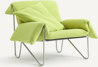 OTTO STUDIO FOR AM.PM Fauteuil van gewatteerde stof en staal Nomad