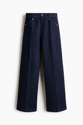 H&M Wide High Waist Jeans - Marineblaues Denim