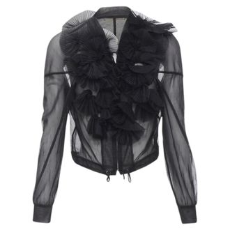 Comme Des Gar&ccedil;ons Comme des Garcons sheer pleated ruffle bomber jacket