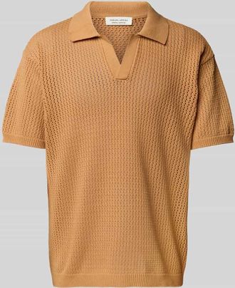 Casual Friday Casual Friday Regular Fit Poloshirt mit Lochmuster Modell ASTON in Orange, Größe XXL