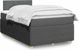 vidaXL Cama Box Spring Con Colch&oacute;n Tela Gris Oscuro 120x190 Cm Vidaxl