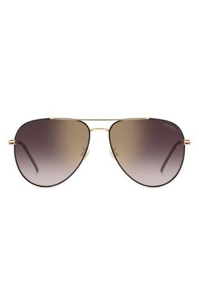 Carrera 60mm Gradient Pilot Sunglasses in Gold Burgundy/Gdsp Bursf at Nordstrom
