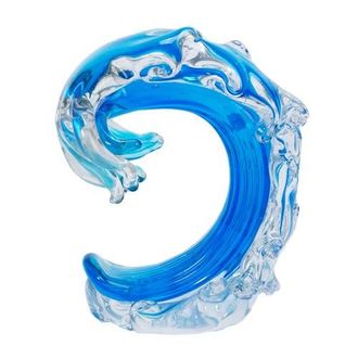 Beachcombers Rolling Ocean Waves 3D Glass Figurine 6.75 in Blue at Nordstrom