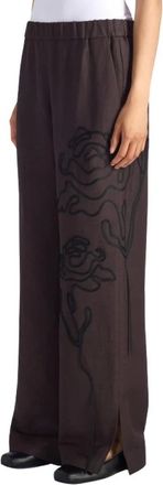 Liviana Conti Wide Trousers, female, Brown, Size: XS Julian Linen-blend Trousers