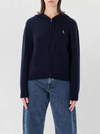 Sporty & Rich cashmere wool zip hoodie s and r