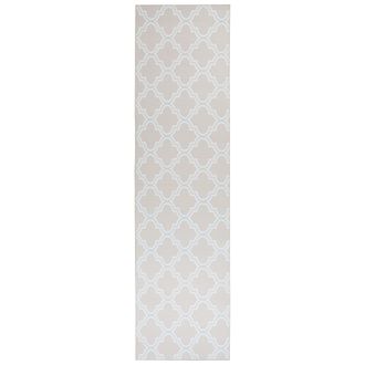 Beliani Alfombra De Pasillo Con Dise&ntilde;o De Cuadrifolio Oriental 80 X 300 Cm Beige Kadayal