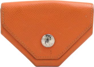 Herm&egrave;s Orange Epsom Leather Coin Purse/Coin Case (Pre-Owned)