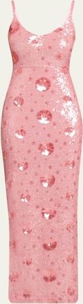 L'agence Karma Sequined Maxi Dress