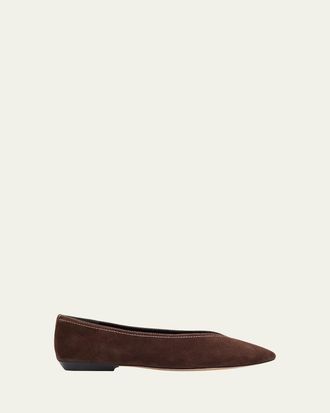 Veronica Beard Bancroft Suede Ballerina Flats