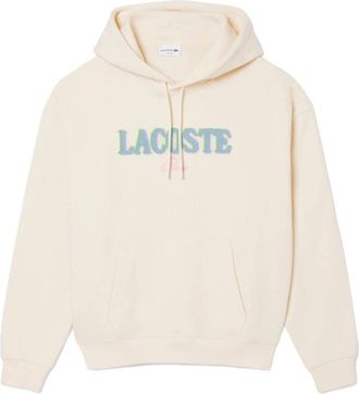 Lacoste Losvallende Geborduurde Hoodie - Heren - Hoodies - Beige - XS - Katoen - Hoodies & sweatvesten