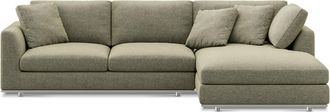 Castlery Hamilton Chaise Sectional Sofa Right Facing Customized, Performance Classic Twill Moss, Spill Resistant, Removable Covers for Sofas