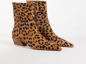 Asos stivaletti western alla caviglia in vera pelle con stampa leopardata-Multicolore
