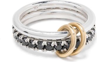 Spinelli Kilcollin 18kt yellow gold Enzo SG Noir diamond linked rings - men - 18kt Yellow Gold/Black Diamond/Sterling Silver - 10