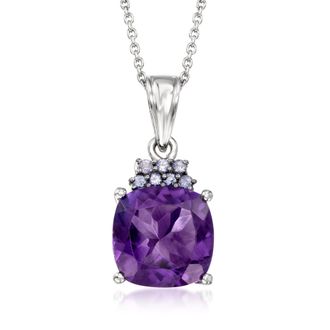 Ross-Simons Amethyst and. Tanzanite Pendant Necklace in Sterling Silver