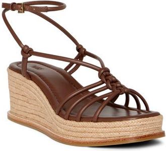 Paige Julian Espadrille Ankle Strap Platform Wedge Sandal in Mahogany at Nordstrom, Size 10.5