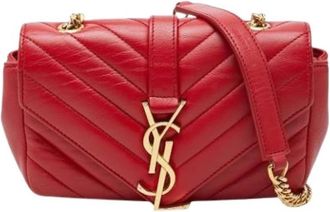 Saint Laurent Pre-owned Vintage Shoulder Bag - Dames - Vintage Schoudertas - Rood - ONE Size - Leer - Vintage